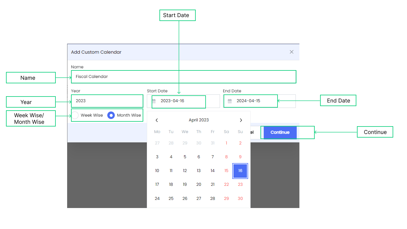 Add Custom Calendar