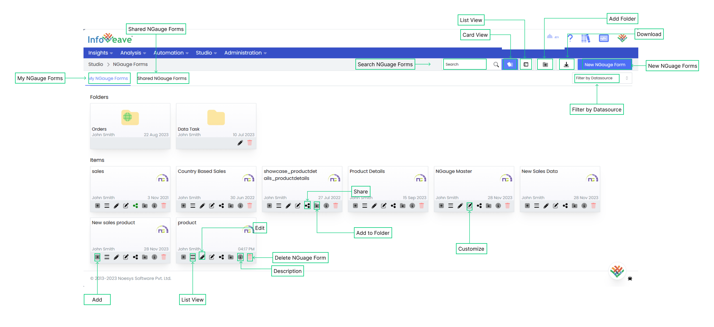 NGuage forms