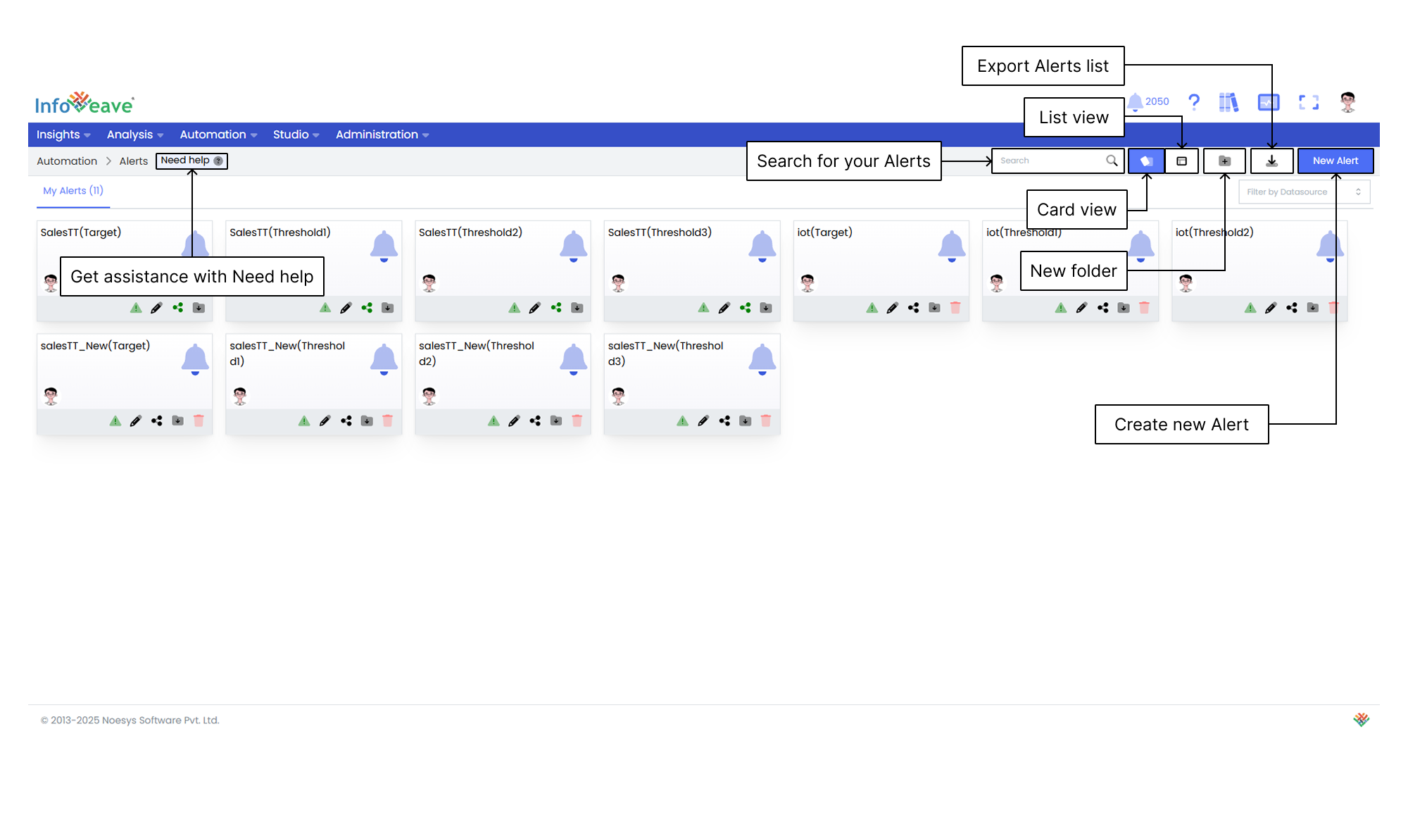 alerts toolbar