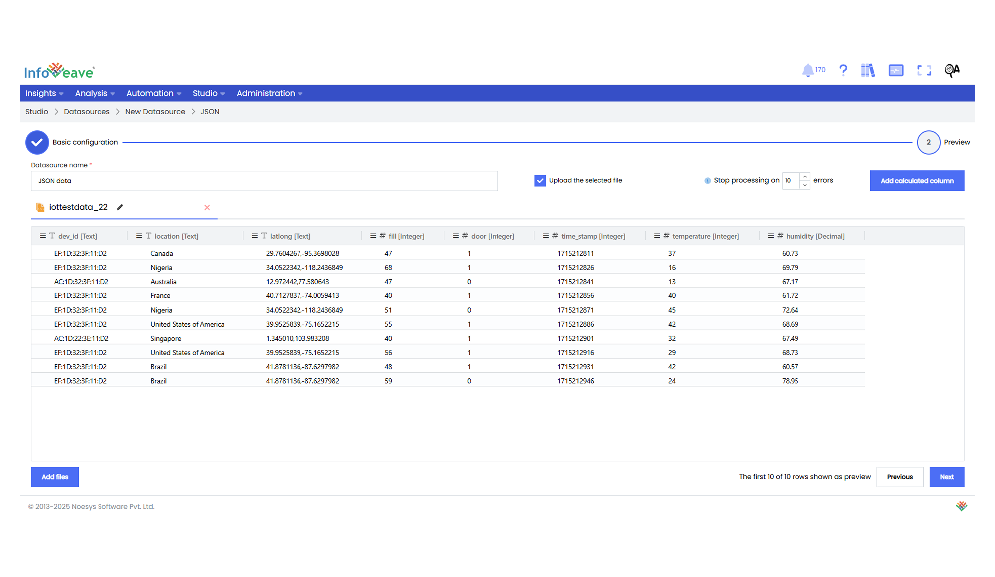 JSON data