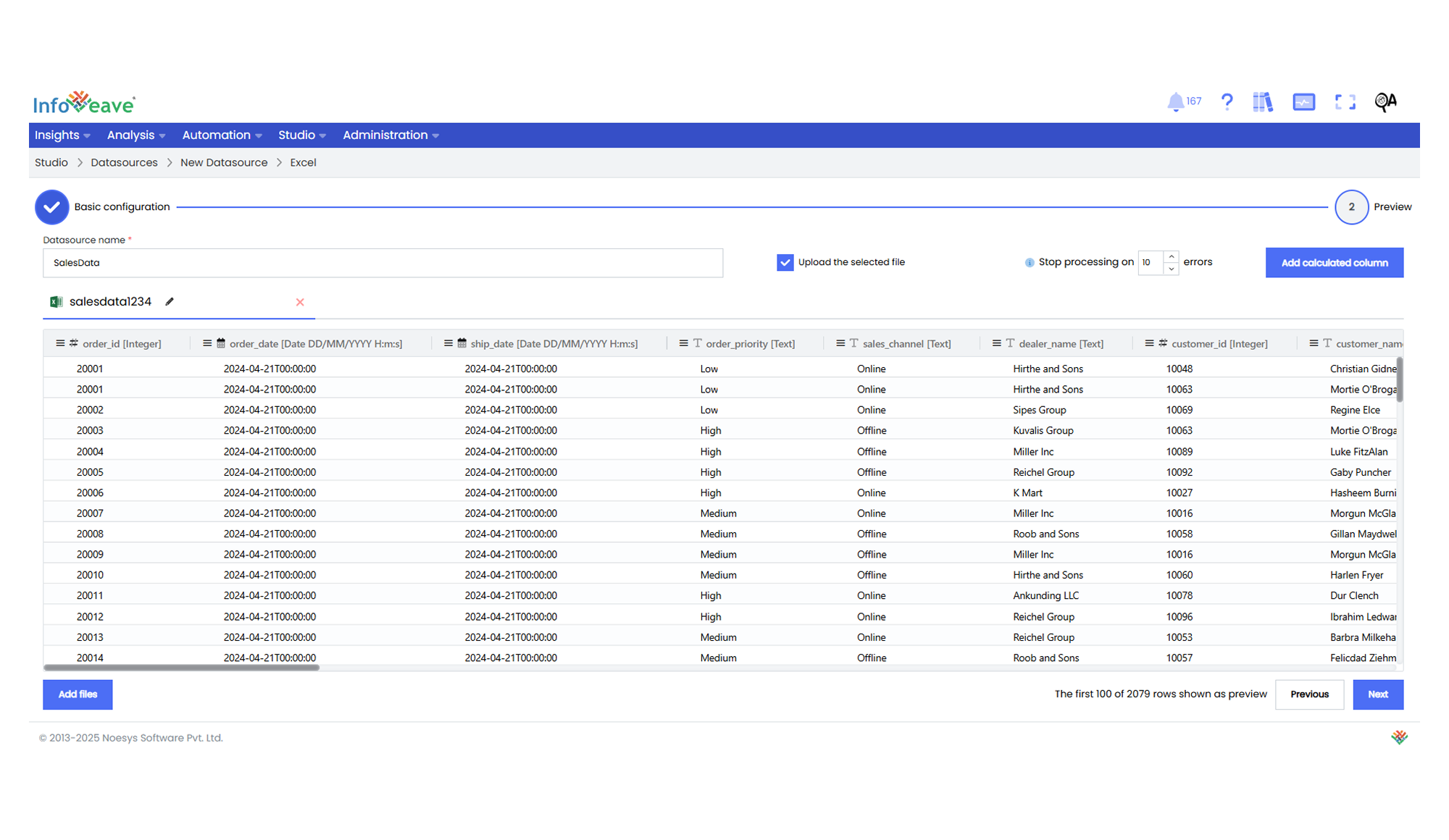 tabular preview